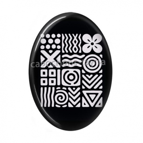 Cabochon Résine Ovale -  motif abstrait
