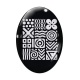 Cabochon Verre Ovale -  motif abstrait