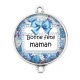 Connecteur Cabochon Argent - bonne fête maman