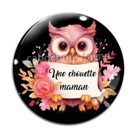 Cabochon Verre - une chouette maman