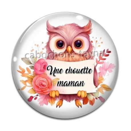 Cabochon Verre - une chouette maman