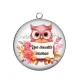 Pendentif Cabochon Argent - une chouette maman