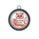 Pendentif Cabochon Argent - une chouette maman