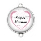 Connecteur Cabochon Argent - super maman