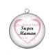 Pendentif Cabochon Argent - super maman