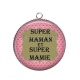 Pendentif Cabochon Argent - super maman et super mamie