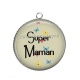 Pendentif Cabochon Argent - super maman