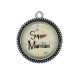 Pendentif Cabochon Argent - super maman