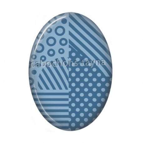 Cabochon Résine Ovale - fond géométrique