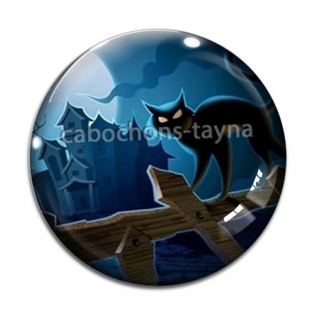 Cabochon Verre - chat