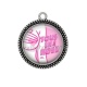 Pendentif Cabochon Argent - octobre rose