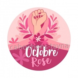 Octobre Rose ruban rose – Cabochon verre ou résine – Badge, porte-clés, magnet, miroir