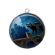 Pendentif Cabochon Argent - chat