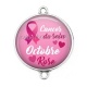 Connecteur Cabochon Argent - octobre rose