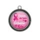 Pendentif Cabochon Argent - octobre rose