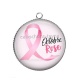 Pendentif Cabochon Argent - octobre rose