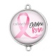 Connecteur Cabochon Argent - octobre rose