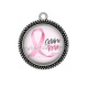 Pendentif Cabochon Argent - octobre rose