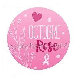 Octobre Rose – Cabochon verre ou résine – Badge, porte-clés, magnet, miroir
