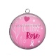Pendentif Cabochon Argent - octobre rose