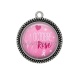 Pendentif Cabochon Argent - octobre rose