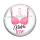 Cabochon Verre - octobre rose