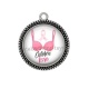 Pendentif Cabochon Argent - octobre rose