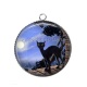 Pendentif Cabochon Argent - chat