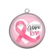Pendentif Cabochon Argent - octobre rose