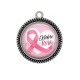 Pendentif Cabochon Argent - octobre rose