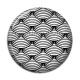 Cabochon Résine - Fond vagues noir et blanc
