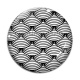 Cabochon Verre - Fond vagues noir et blanc