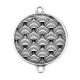 Connecteur Cabochon Argent - Fond vagues noir et blanc