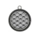 Pendentif Cabochon Argent - Fond vagues noir et blanc