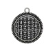 Pendentif Cabochon Argent - Fond tribal noir et blanc