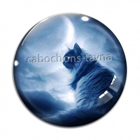 Cabochon Verre - chat