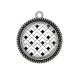 Pendentif Cabochon Argent - Fond Géométrique noir et blanc