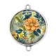 Connecteur Cabochon Argent - fleur