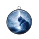 Pendentif Cabochon Argent - chat