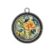 Pendentif Cabochon Argent - fleur