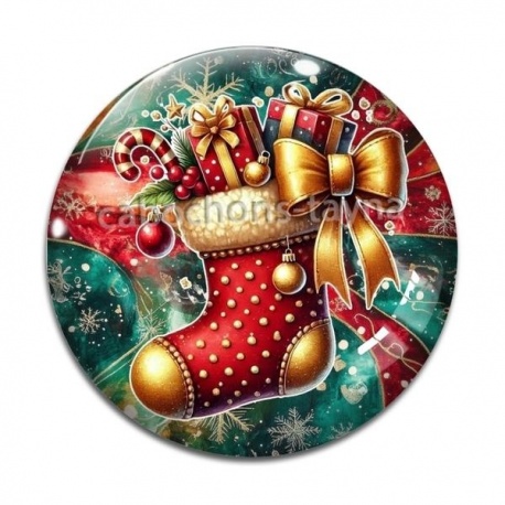 Cabochon Verre - botte de noël