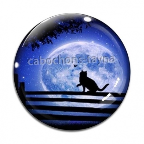 Cabochon Verre - chat
