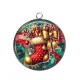 Pendentif Cabochon Argent - botte de noël