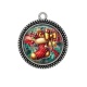 Pendentif Cabochon Argent - botte de noël