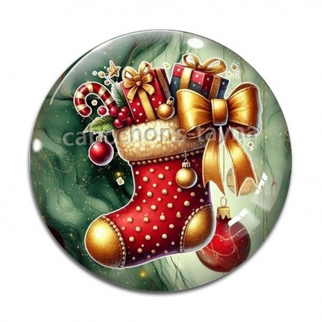 Cabochon Verre - botte de noël