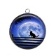 Pendentif Cabochon Argent - chat