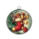 Pendentif Cabochon Argent - botte de noël