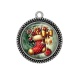 Pendentif Cabochon Argent - botte de noël