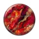 Cabochon Résine - fond ton rouge