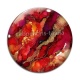 Cabochon Verre - fond ton rouge